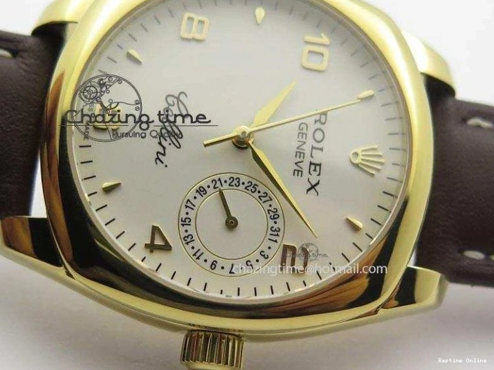 0406 Cellini Date YG White Numeral Dial On Brown Leather Strap A Affordable 3883